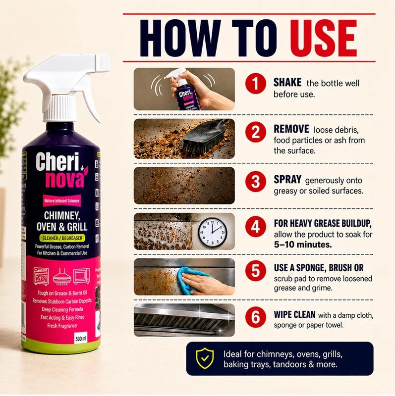 Chimney, Oven & Grill Cleaner/Degreaser (500ml) - Pack of 2